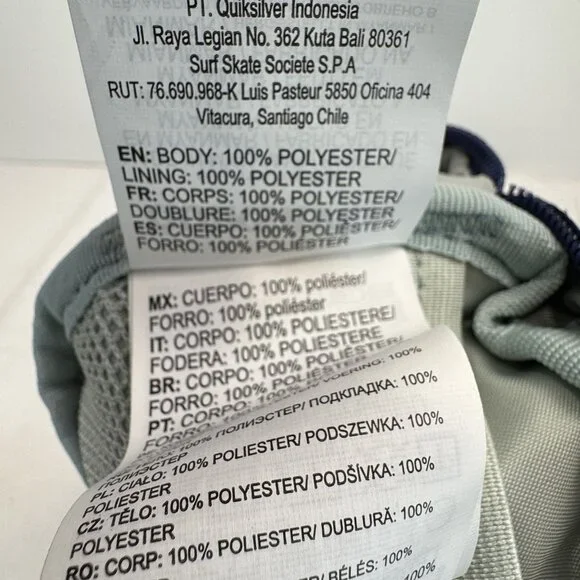 Quiksilver Navy Blue Fanny Pack Belt Bag Adjustable Strap Water-Resistant Zipper - Picture 16 of 16